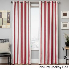 Sunbrella Cabana Stripe Indoor/Outdoor Curtain Panel 52x84 Natural/Jockey Red Gss   